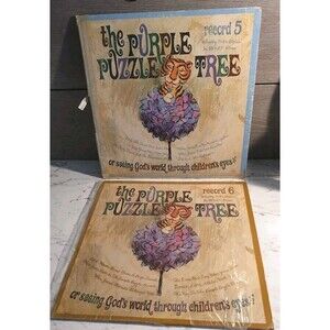 Vintage the Purple Puzzle Tree LP Record Album 5 & 6 Children's Bible Stories